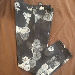 JBrand Womens Skinny Jeans Black/white/grey fleur noir sz 30 Printed Skinny Slim